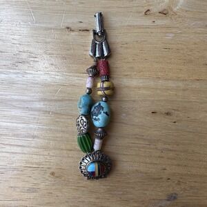 VTG Watchband 3.5"  Turquoise Stone Inlay Beads 925 Sterling Western Replacement